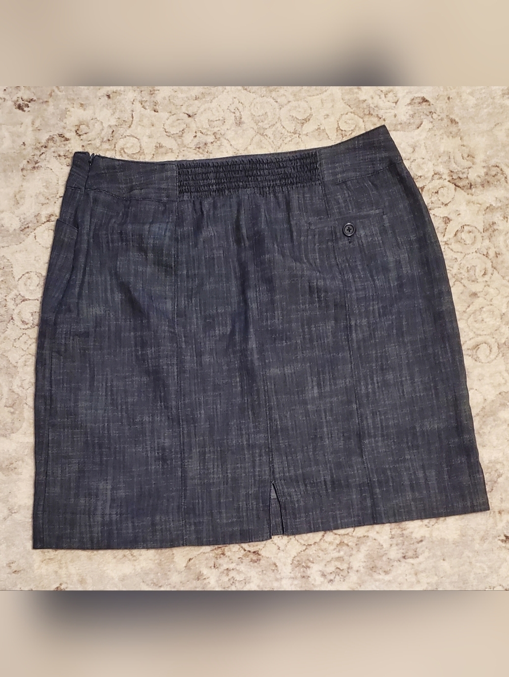 Larry Levine Women's Size 10 Pencil Skirt Heather Navy Blue